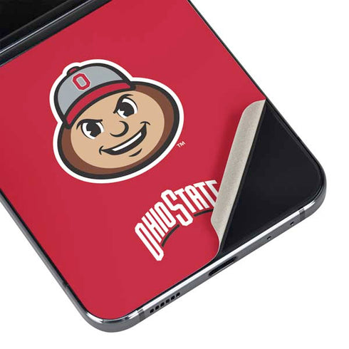 Ohio State University OSUBuckeyes Light Grey Galaxy Z Flip5 5G Skin